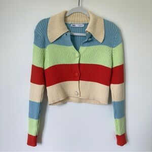 Zara Multicolor Striped Cardigan